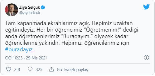 Milli Eğitim Bakanı Ziya Selçuk'tan tam kapanma açıklaması - Resim : 1