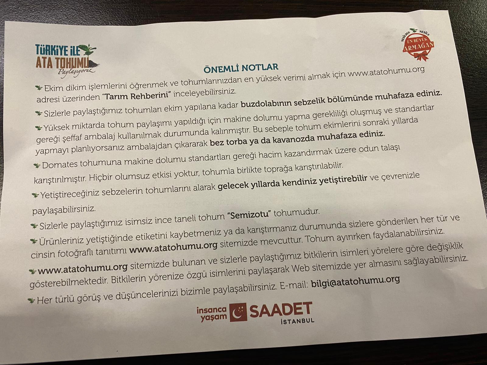 Saadet Partisi Ata Tohumu dağıtımını sürdürüyor - Resim : 2