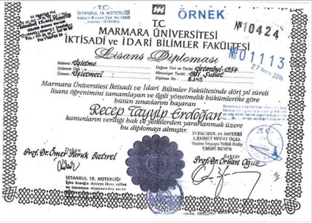 Hürriyet, Erdoğan'la ilgili mezuniyet belgeleri yayımladı - Resim : 1