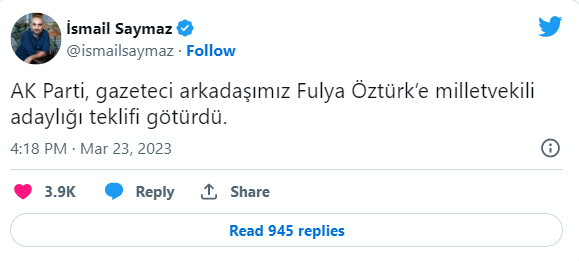 AKP'den Fulya Öztürk'e adaylık teklifi - Resim : 1