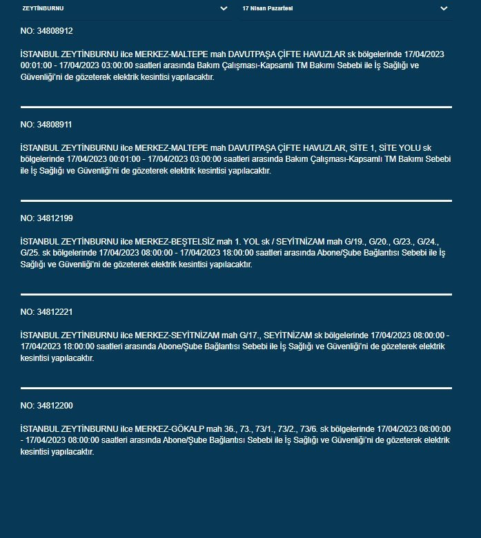 İstanbul'un 21 ilçesinde elektrik kesintisi: Saatler sürecek - Resim : 23