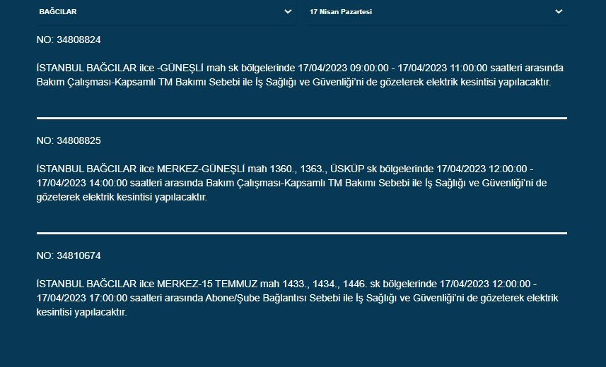 İstanbul'un 21 ilçesinde elektrik kesintisi: Saatler sürecek - Resim : 3