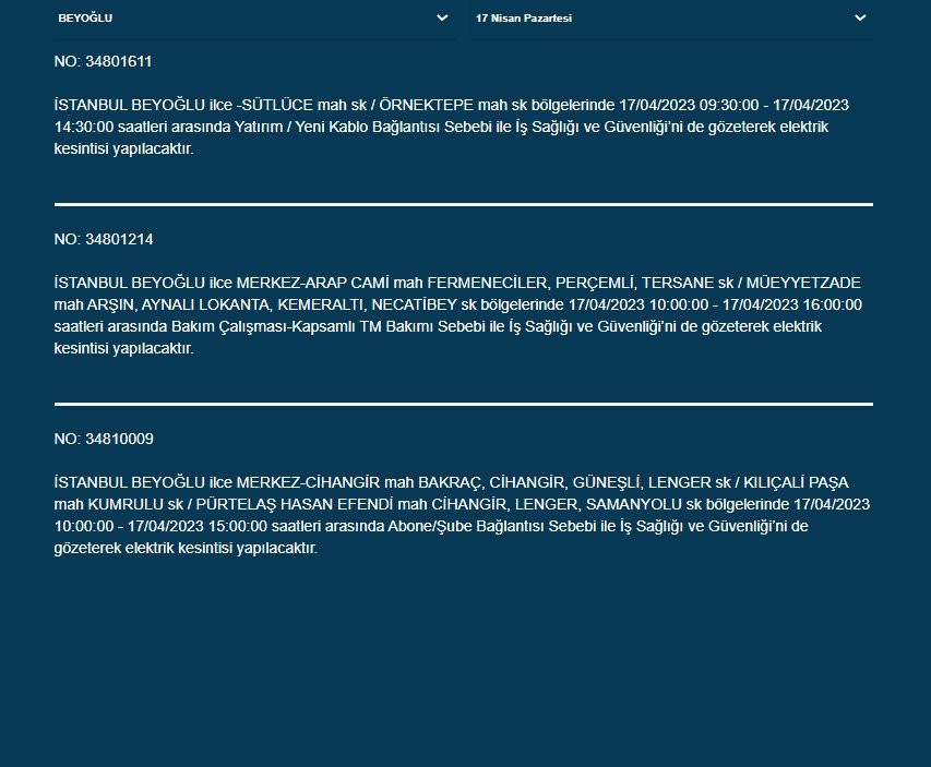 İstanbul'un 21 ilçesinde elektrik kesintisi: Saatler sürecek - Resim : 9