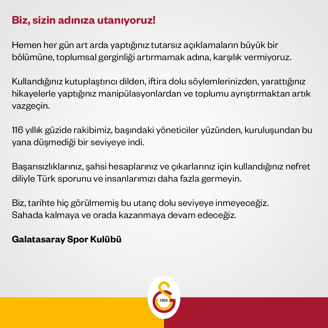 Galatasaray: 116 yıllık güzide rakibimiz, kuruluşundan bu yana düşmediği bir seviyeye indi - Resim : 1