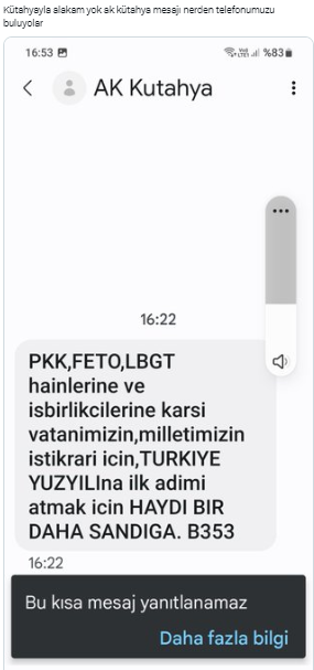 BTK , Kılıçdaroğlu'na engel koyarken AKP'den dikkat çeken SMS: PKK, FETÖ, LGBT hainlerine karşı.. - Resim : 2