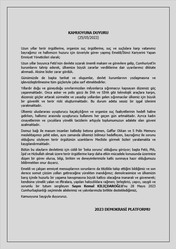 Emekli emniyet müdürlerinden Kemal Kılıçdaroğlu’na destek - Resim : 1