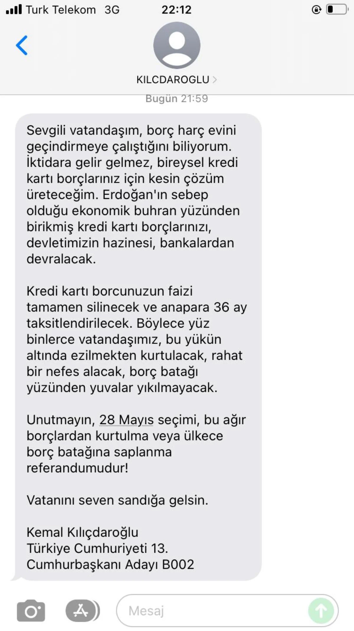 Kılıçdaroğlu’ndan vatandaşa SMS: Kredi kartı borçlarınızı hazine devralacak - Resim : 1