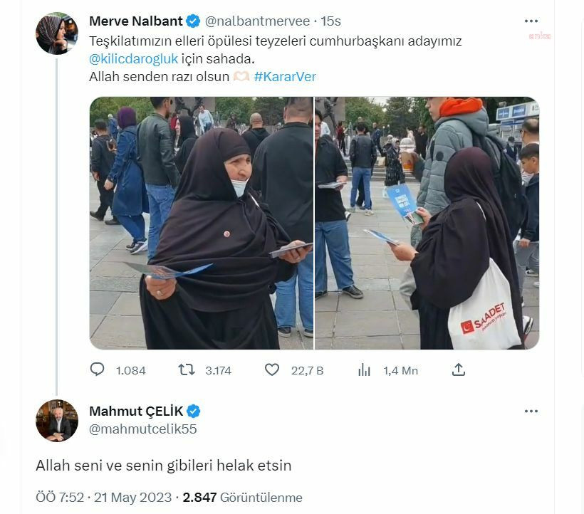 Kızılay yöneticisi, Kılıçdaroğlu’na oy isteyen kadına hakaret etti - Resim : 1