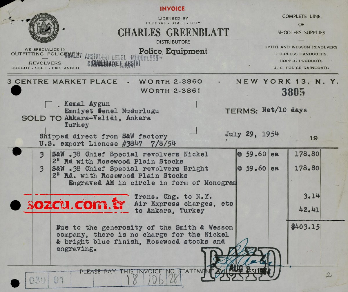 İlk kez yayınlanan belgeler: Adnan Menderes’in kayıp silahları... - Resim : 3