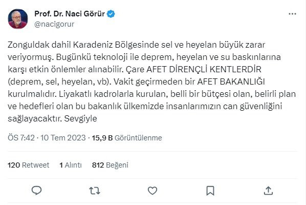 Karadeniz'deki sel felaketi sonrası Naci Görür'den kritik uyarı - Resim : 1