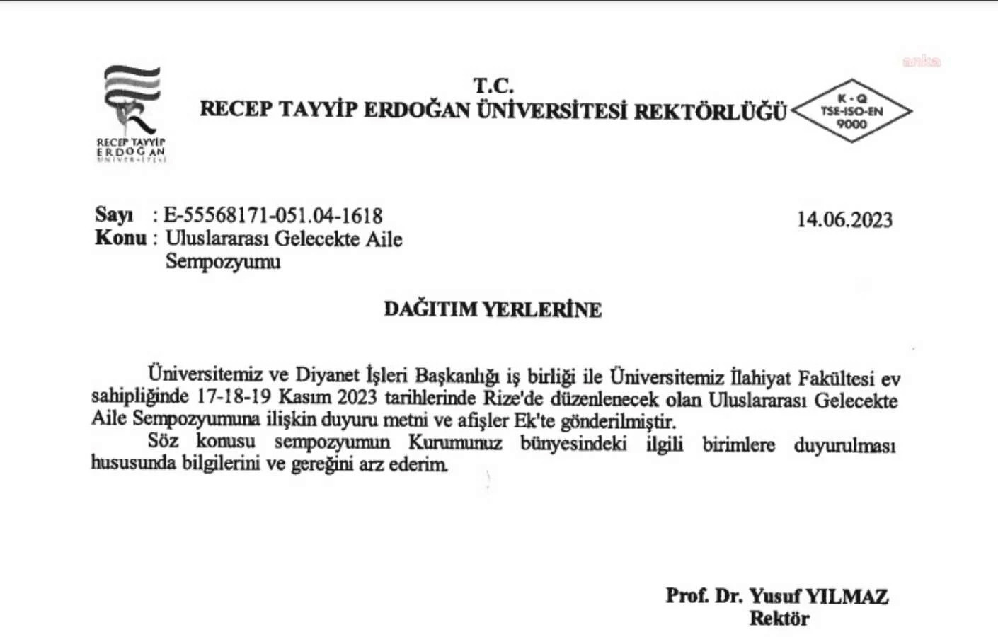 Diyanet ve Recep Tayyip Erdoğan Üniversitesi'nden ortak sempozyum: Hedeflerinde 'evlilik dışı ilişki' var - Resim : 1