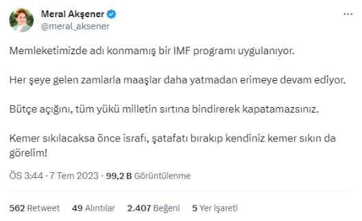 Meral Akşener'den zamlara tepki - Resim : 1