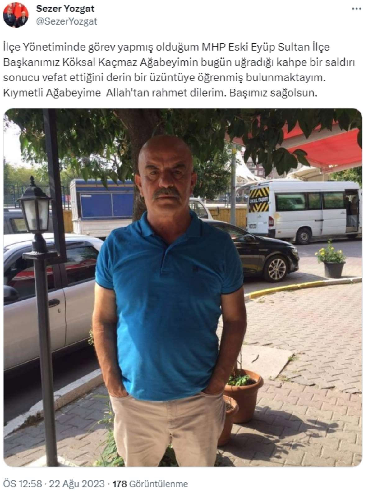 Eski MHP ilçe başkanı silahlı saldırıda hayatını kaybetti - Resim : 1