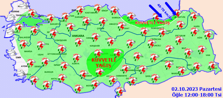 Meteoroloji'den gök gürültülü sağanak uyarısı - Resim : 1