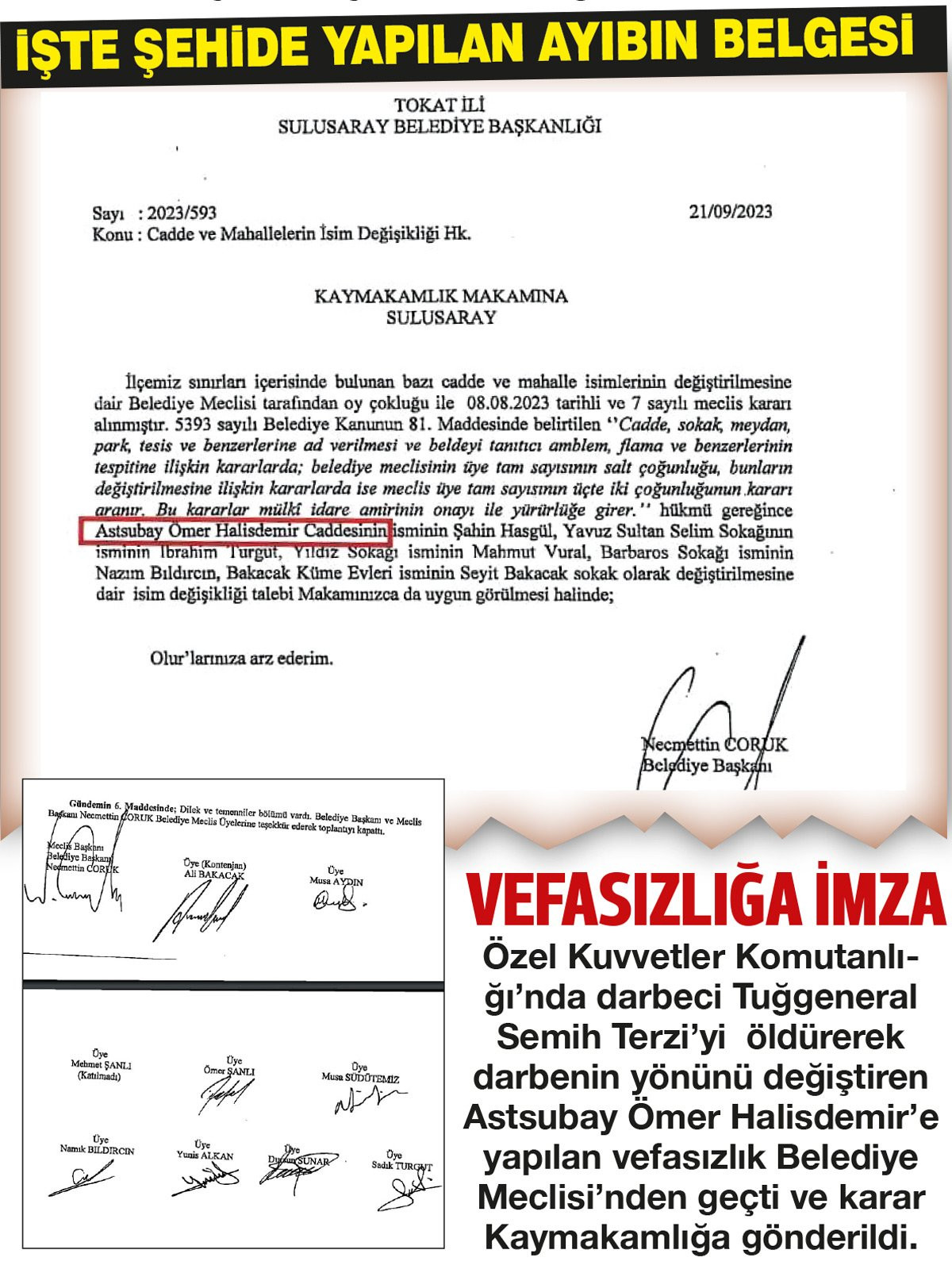 AKP’li belediye Ömer Halisdemir’in adını sildi - Resim : 1