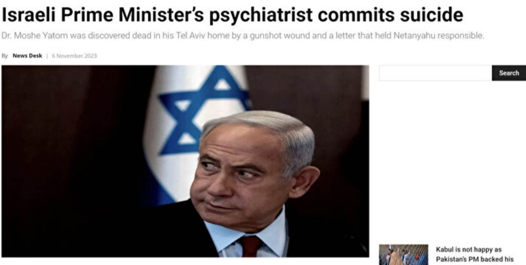 Netanyahu'nun psikiyatristi intihar etti - Resim : 1