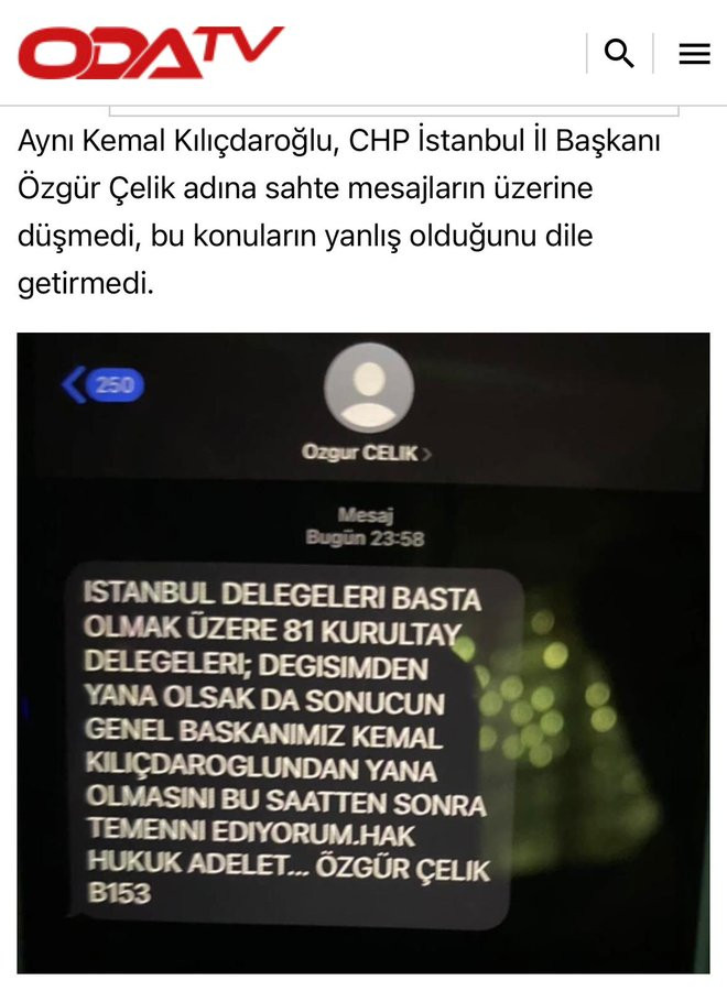 CHP kurultayında gece yarısı atılan 'sahte SMS manipülasyonu' aydınlandı - Resim : 1
