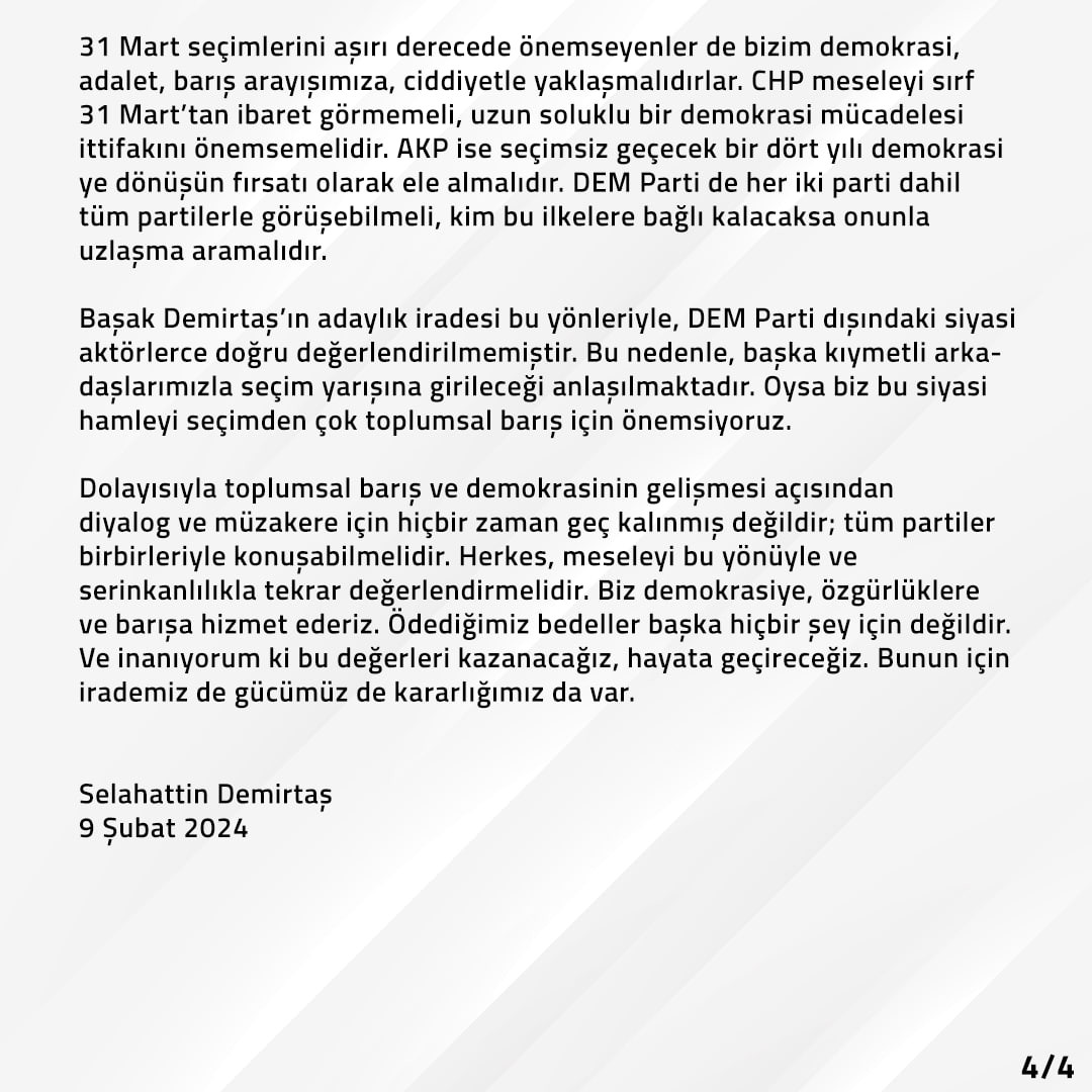 Selahattin Demirtaş sessizliğini bozdu: DEM Parti ile AKP görüşmüyorsa büyük eksiklik - Resim : 4