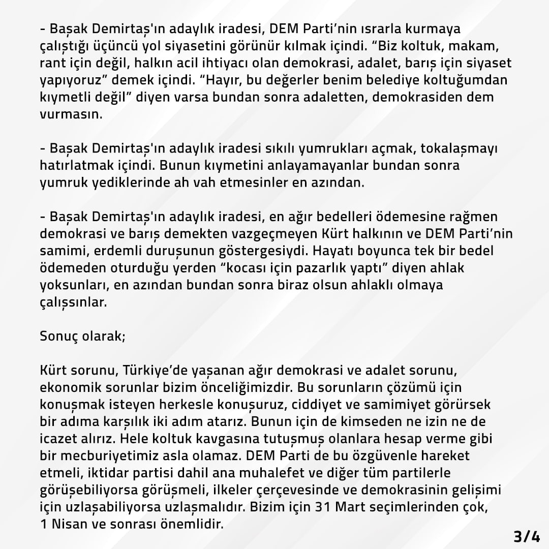 Selahattin Demirtaş sessizliğini bozdu: DEM Parti ile AKP görüşmüyorsa büyük eksiklik - Resim : 3